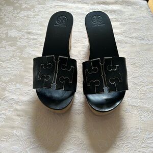 Tory Burch Black Leather Sandals